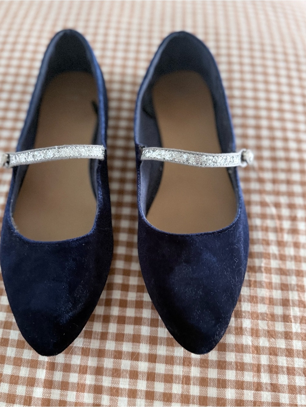 GAP Blue Velvet Shoes with Silver Straps, sz 10